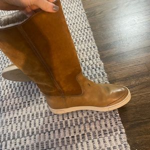Camel colored, fur lined FRYE boots